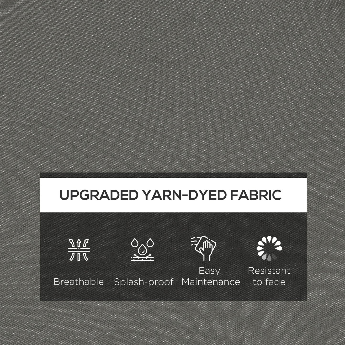 Outsunny 4-Piece Seat Cushions Pillow Replacement, Patio Chair Cushions Set with Ties for Indoor Outdoor, Charcoal Grey