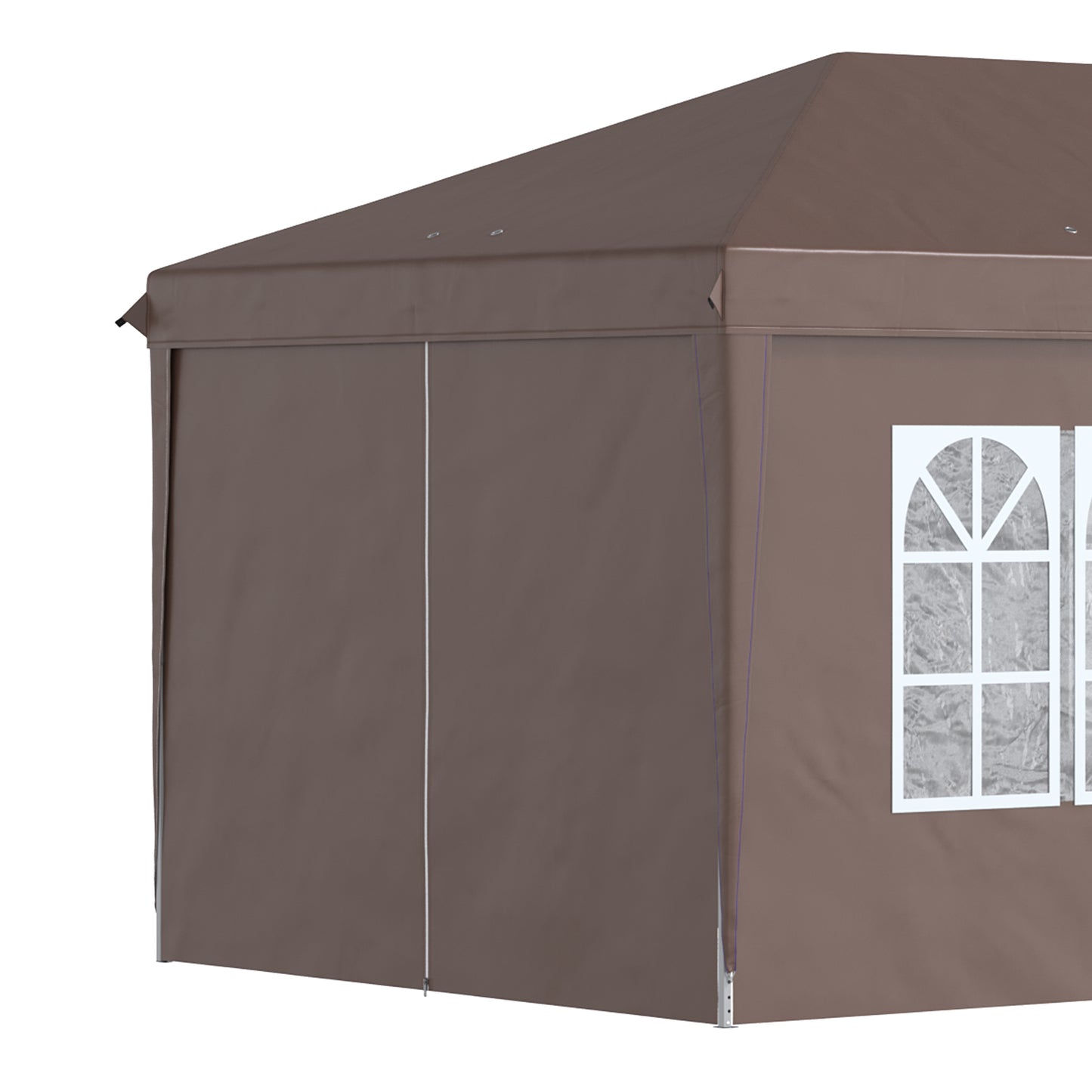 Outsunny 3 x 6m Pop-Up Gazebo, with Removable Walls - Brown