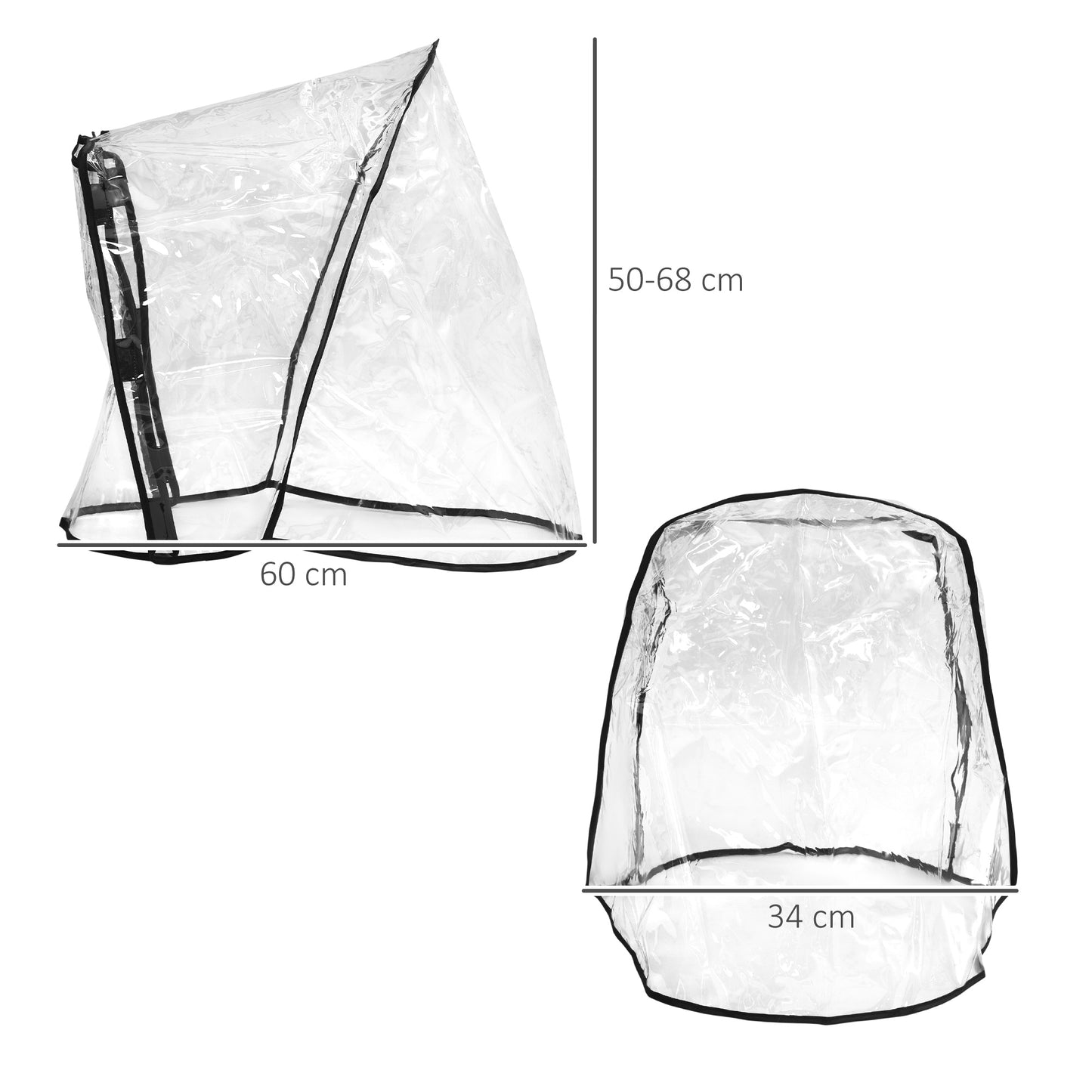 PawHut Dog Stroller Rain Cover, with Rear Entry