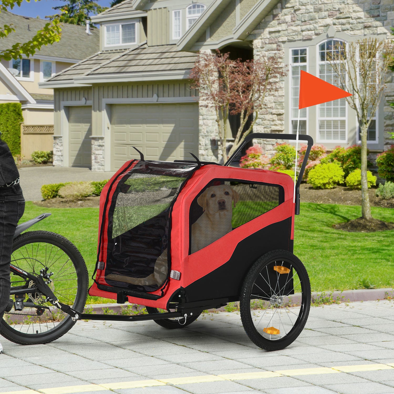 dog stroller for large dogs uk PawHut 2 in 1 Dog Bike Trailer Pet Stroller for Large Dogs with Hitch, – mhstar.co.uk