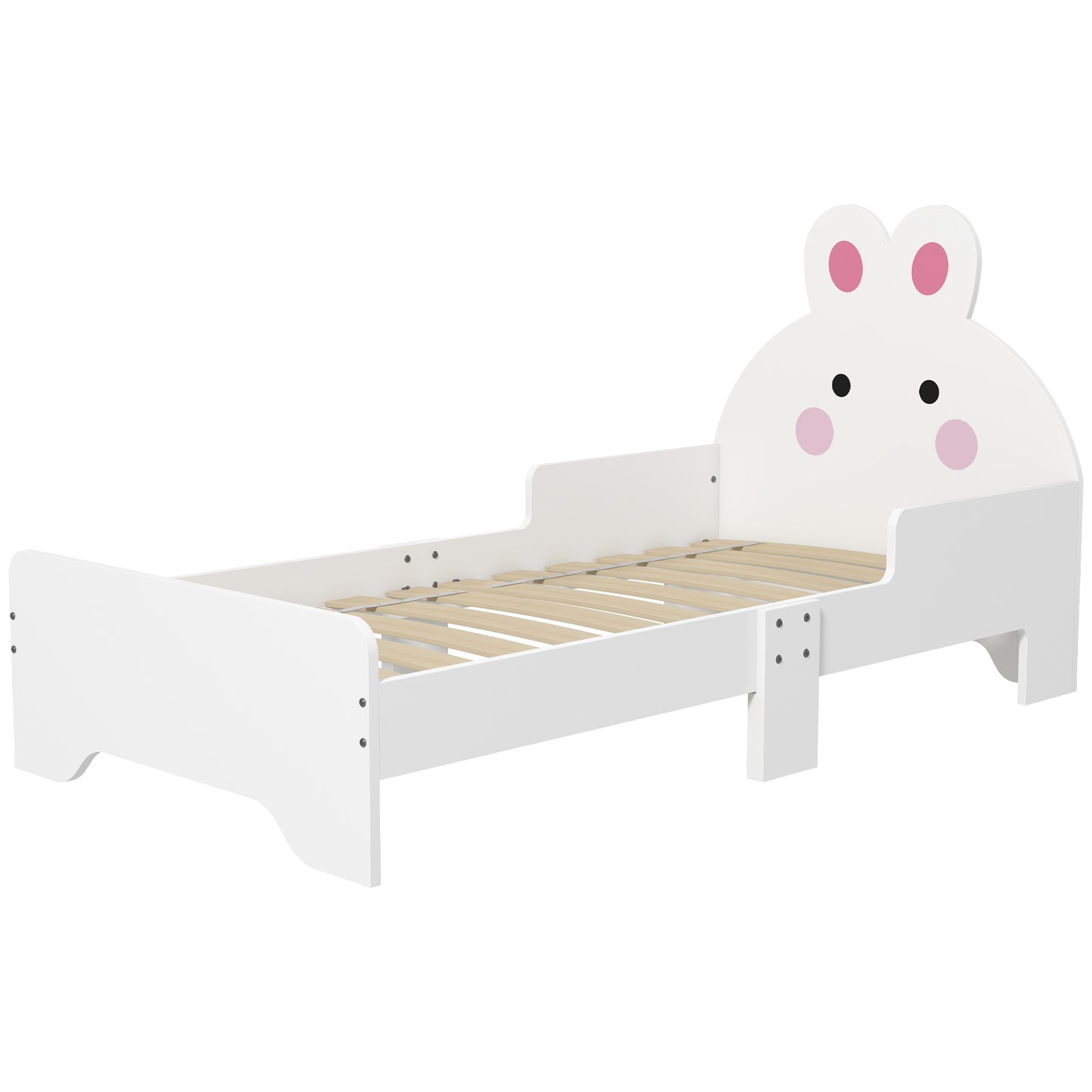 ZONEKIZ Toddler Bed Frame Rabbit Design White