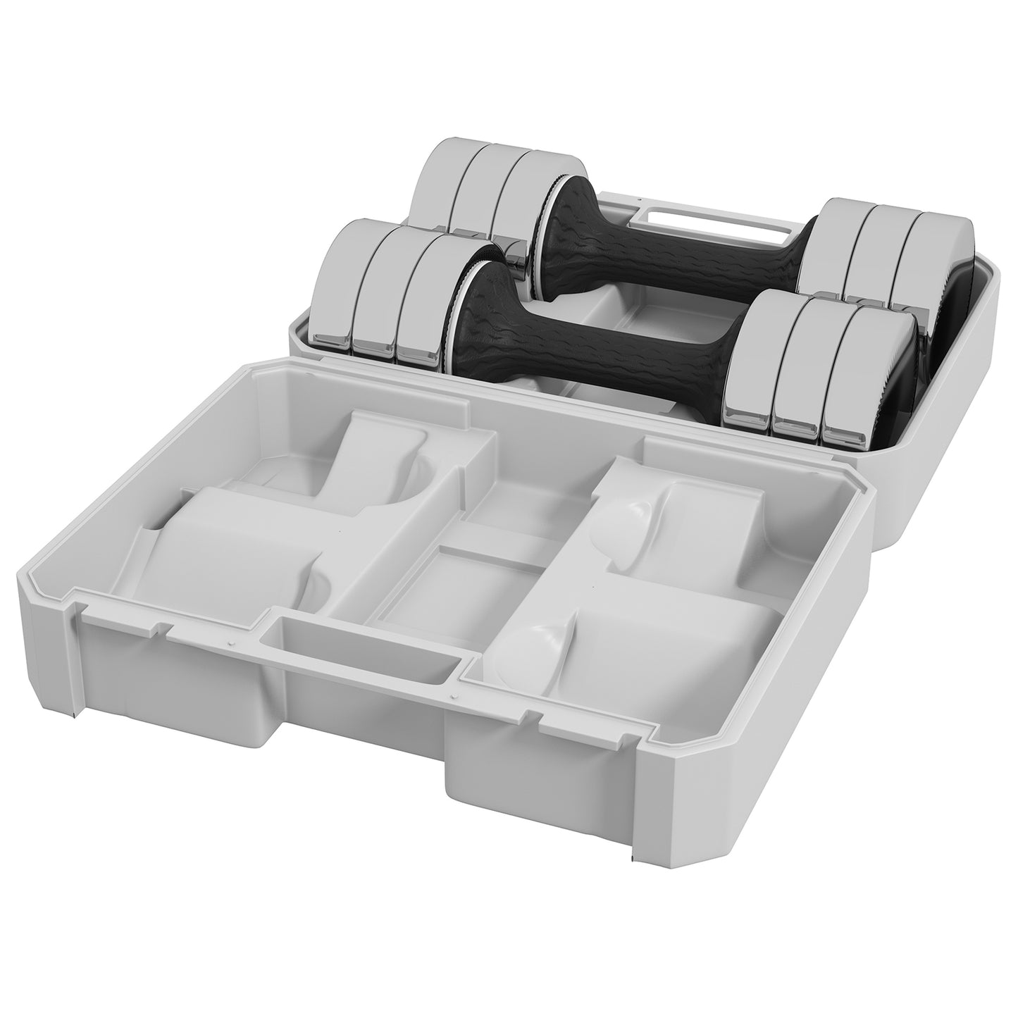 SPORTNOW Adjustable Dumbbells Weights Set with Storage Box 10kg x 2