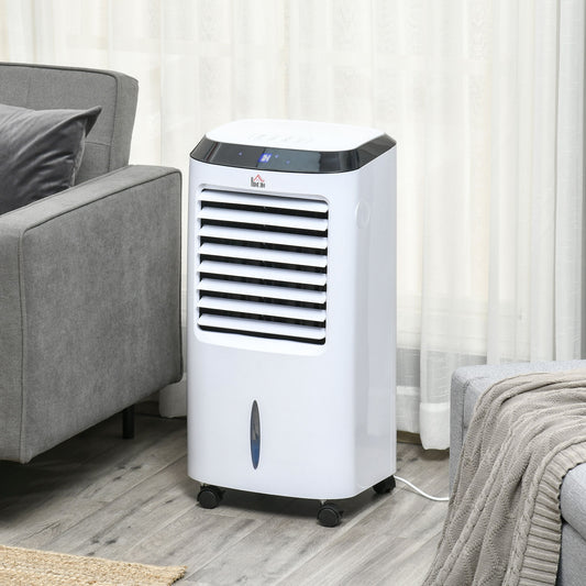 HOMCOM Portable Air Cooler, Evaporative Anion Ice Cooling Fan Water Conditioner Humidifier Unit w/3 Speed, Remote Controller, Timer for Home Bedroom