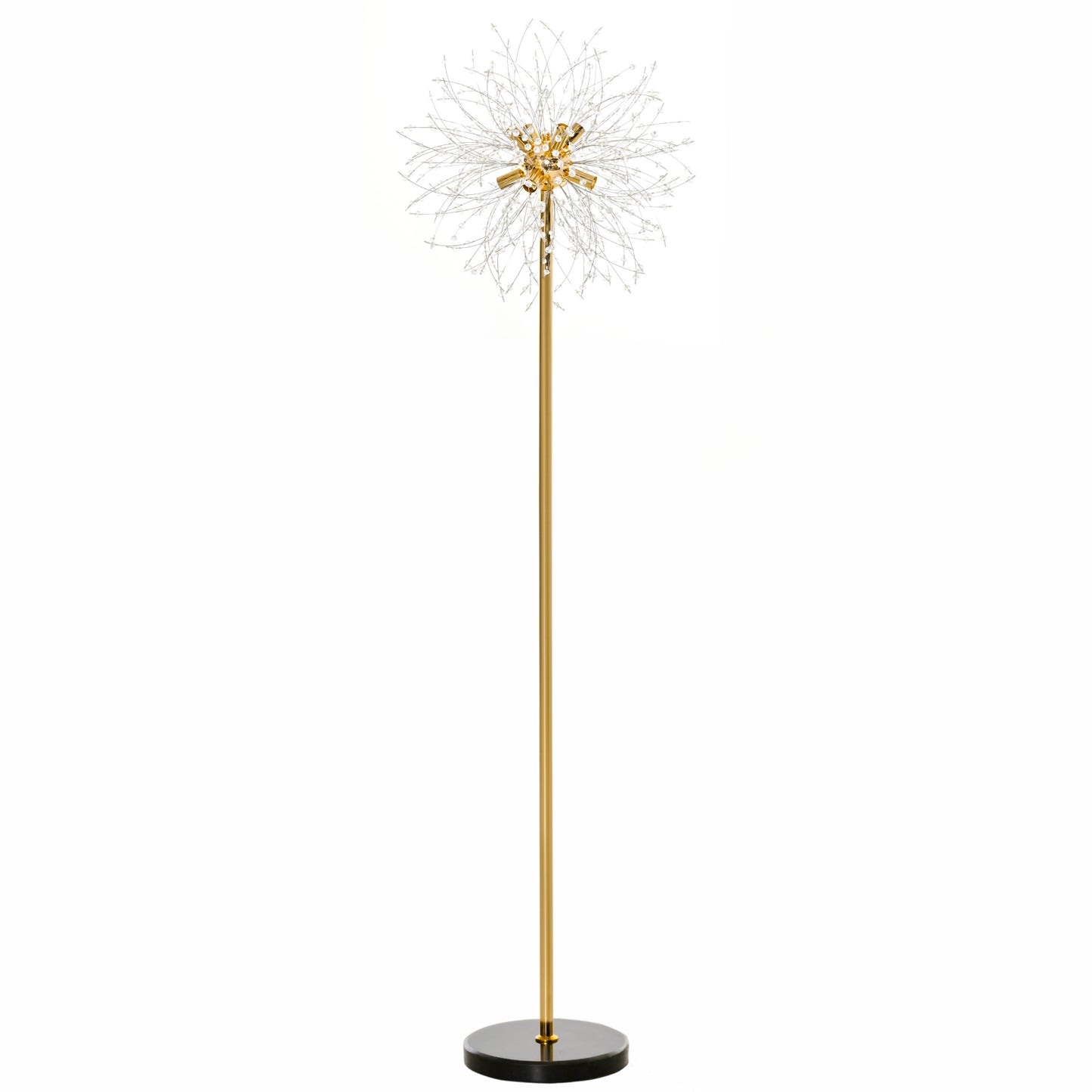 HOMCOM Modern Floor Lamp, Tall Standing Lamp with Dandelion-like Lampshade for Living Room