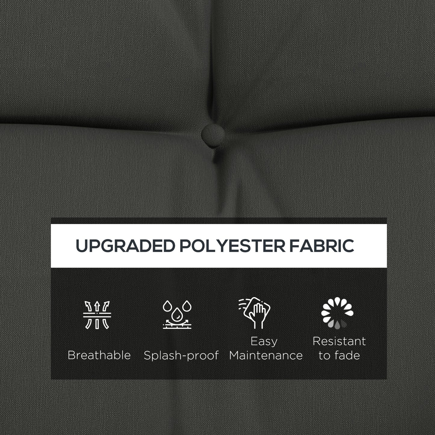 Outsunny Back and Seat Cushion Replacement with 2 Pillows, Patio Chair Cushions Set with Ties, Light Grey