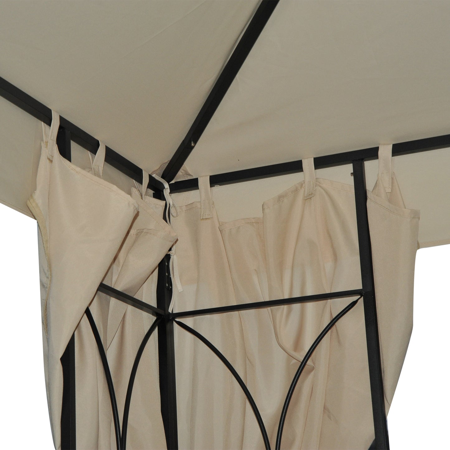 Outsunny 3x3 m Gazebo W/Side Panel-Beige