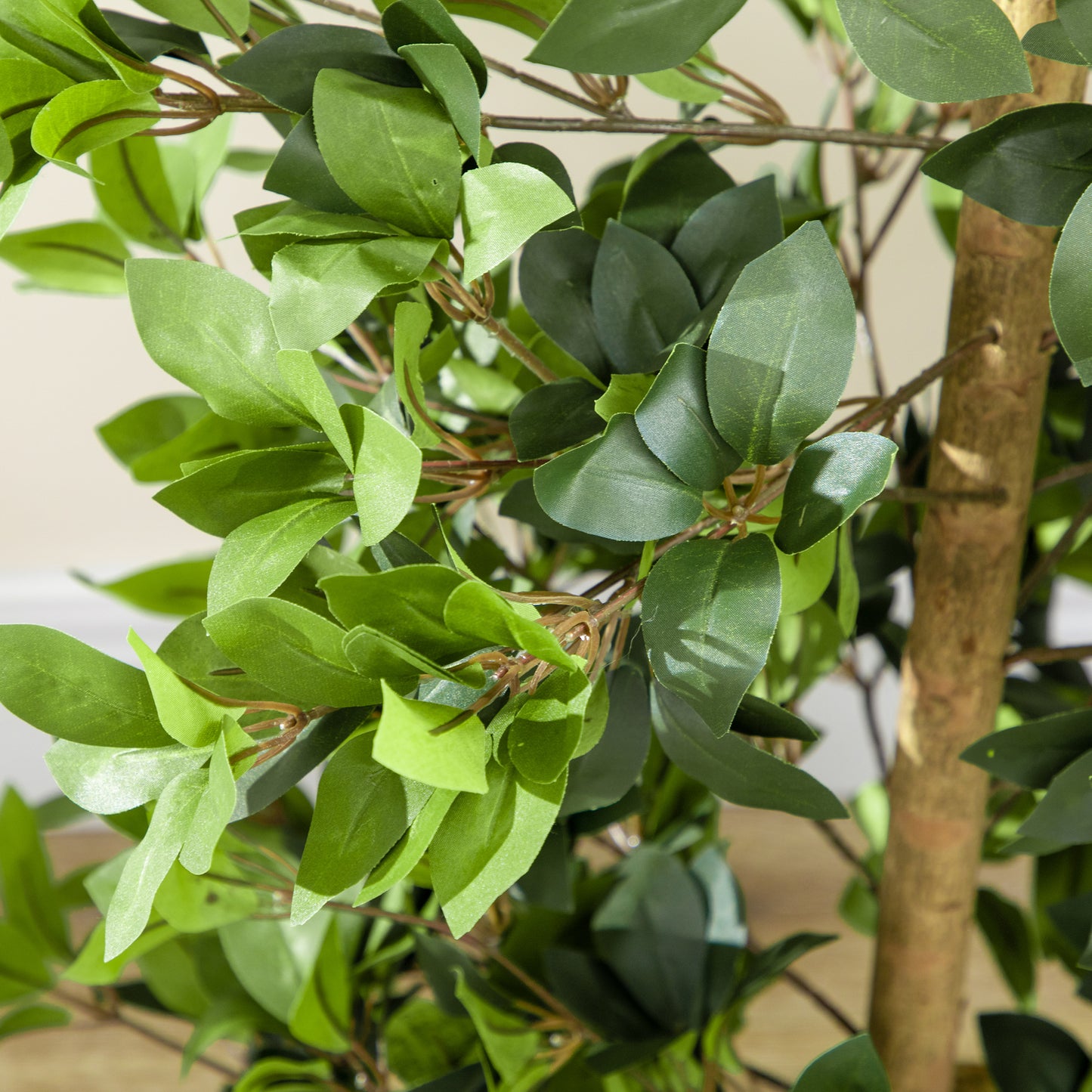 HOMCOM Artificial Plants Bay Leaf Laurel in Pot Fake Plants for Home Indoor Outdoor Decor, 16x16x120cm, Green