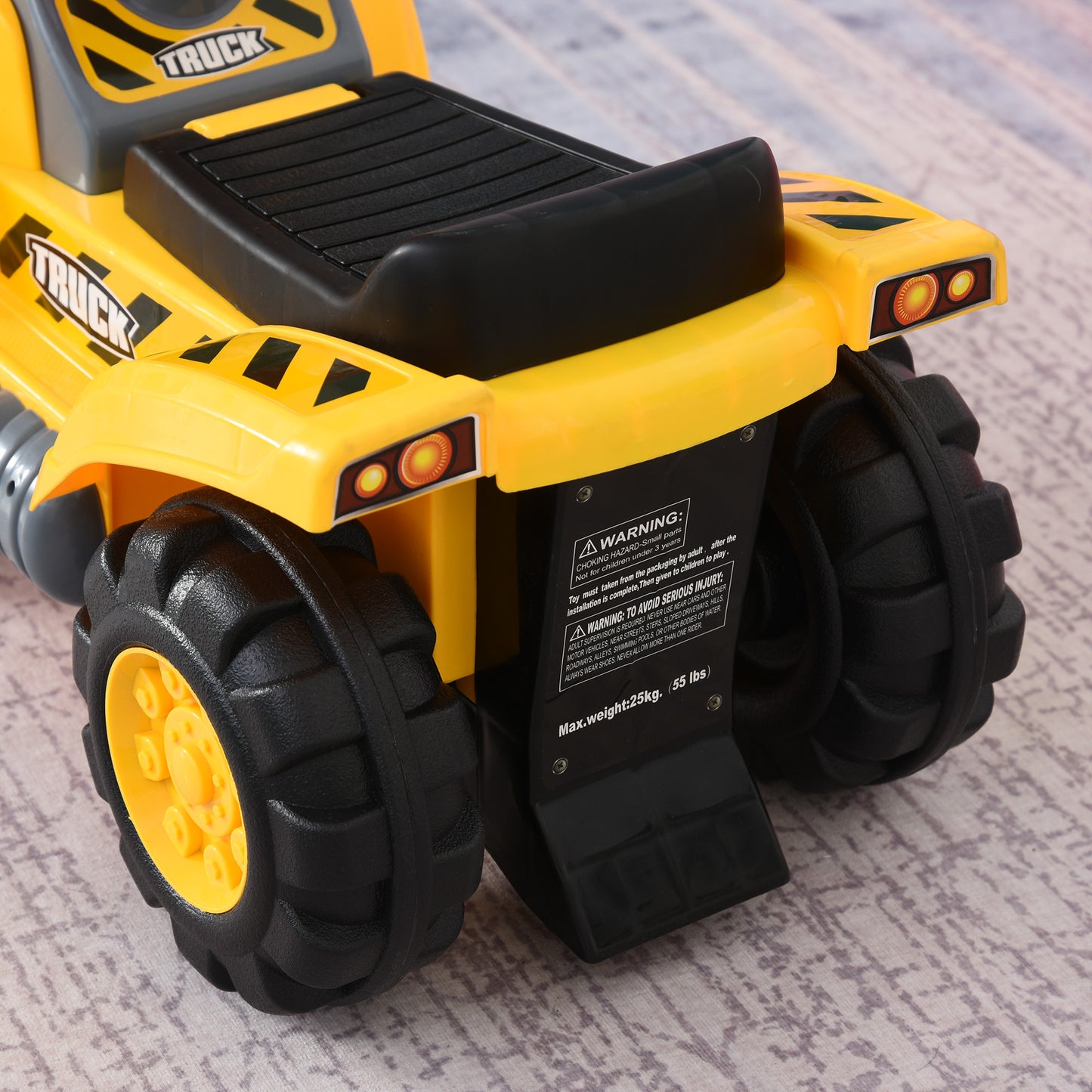 HOMCOM Kids 4-in-1 HDPE Excavator Ride On Truck Yellow/Black