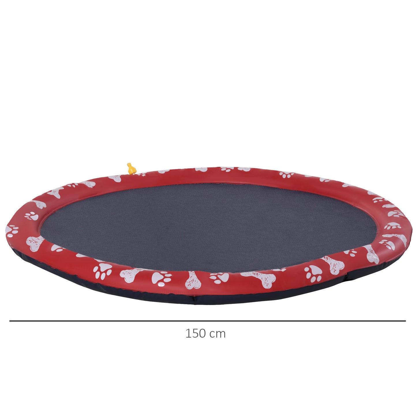 PawHut 150cm Splash Pad Sprinkler for Pets Dog Bath Pool Water Outdoor Red