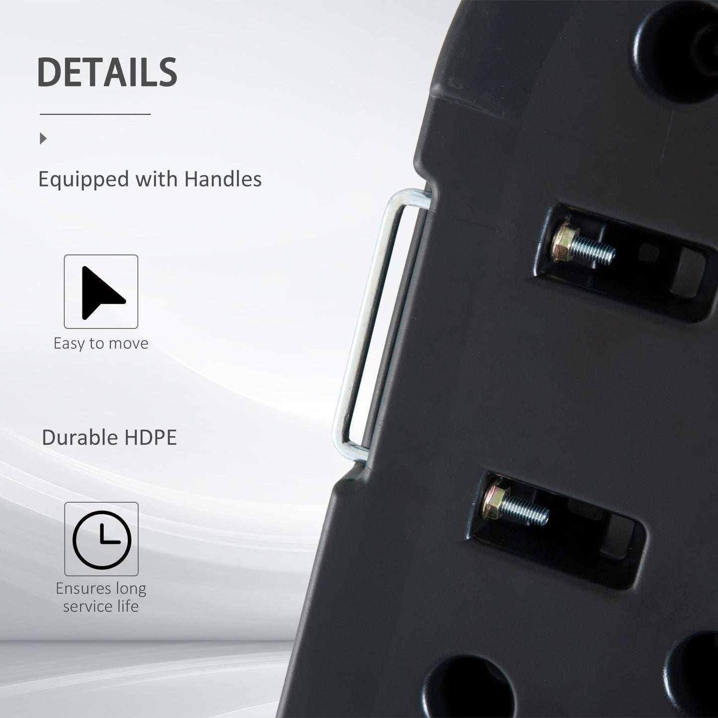 Outsunny 4 pc Parasol Base Heavy Duty Plastic Umbrella Weight Base-Black