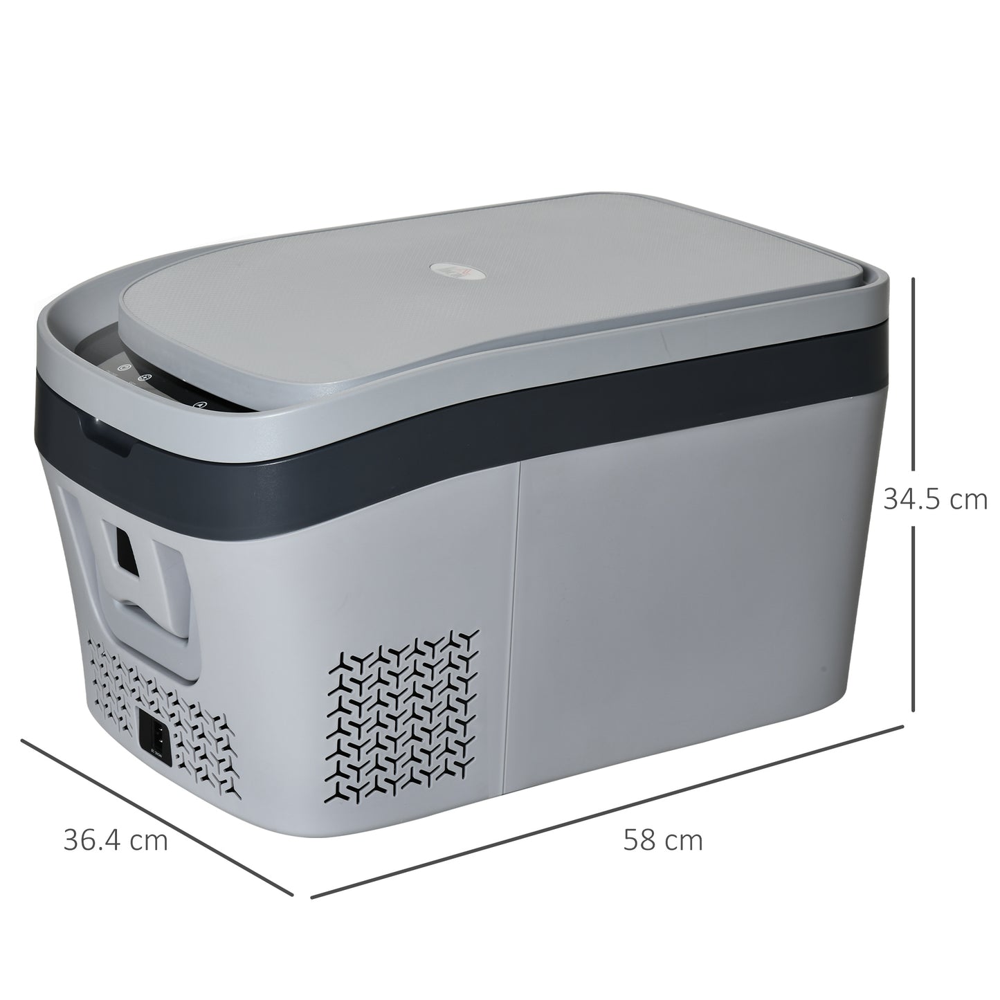 HOMCOM 12 Volt Car Refrigerator, 24L Portable Compressor Cooler, Mini Fridge Freezer for Car, Cool Box, Cooler, RV, Camping and Home Use, -18-20Â°C