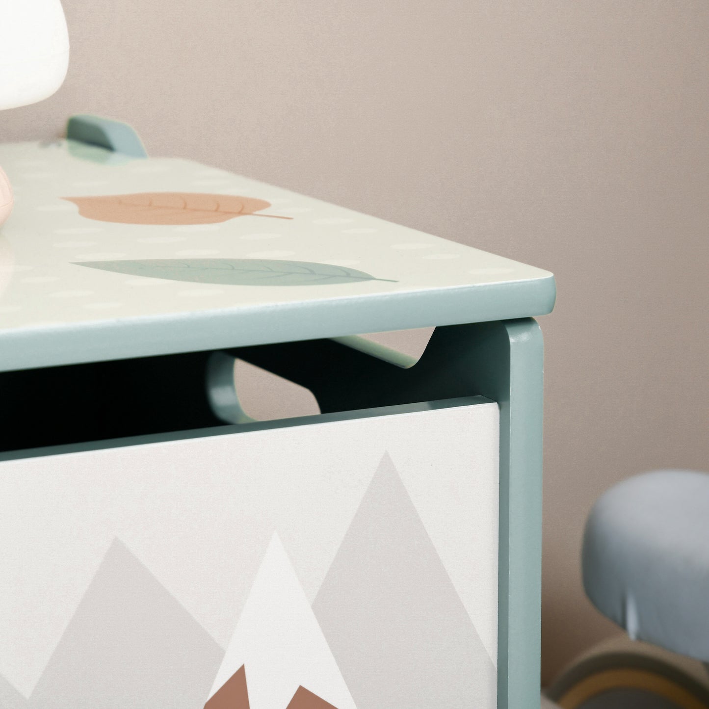 ZONEKIZ Toy Box Kids Storage Chest with Lid Safety Hinge Green