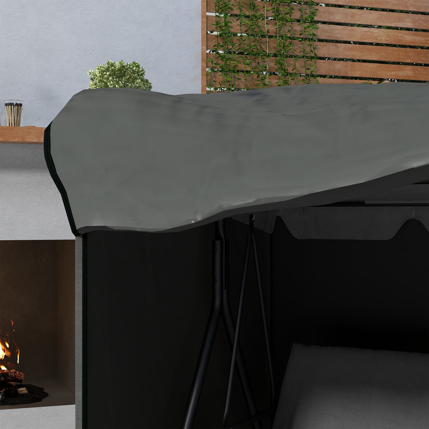 Outsunny 600D Oxford Patio Swing Chair Cover Outdoor Garden Furniture Rain Protection Protector Waterproof Anti-UV, 177 x 114 x 152 cm, Dark Grey