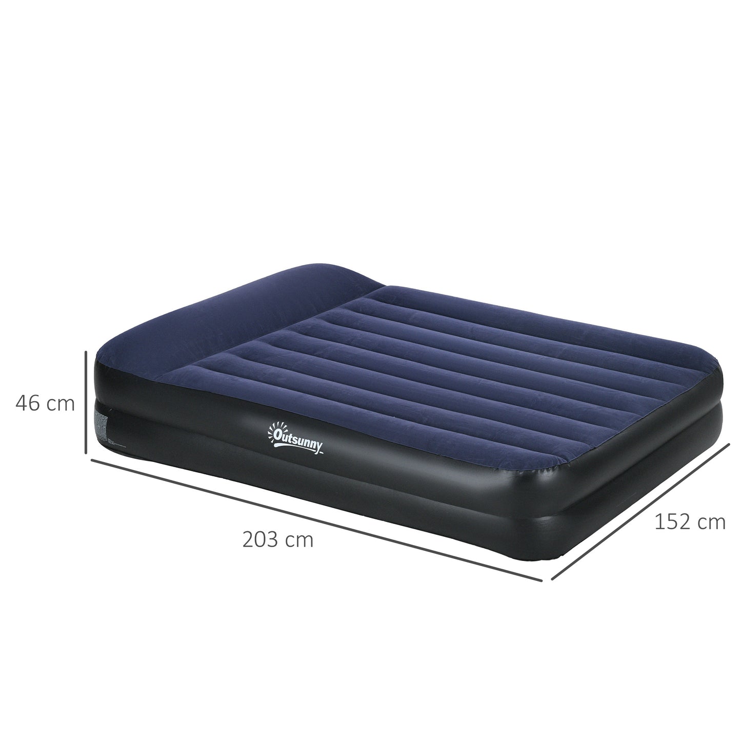Outsunny Queen Air Bed with Built-in Electric Pump and Integrated Pillow