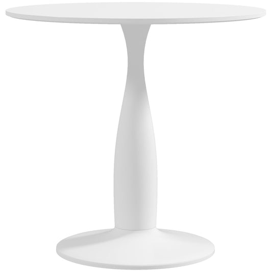 HOMCOM Round Dining Table Modern Dining Room Table with Steel Base Nonslip Foot Pad Space Saving Small Dining Table