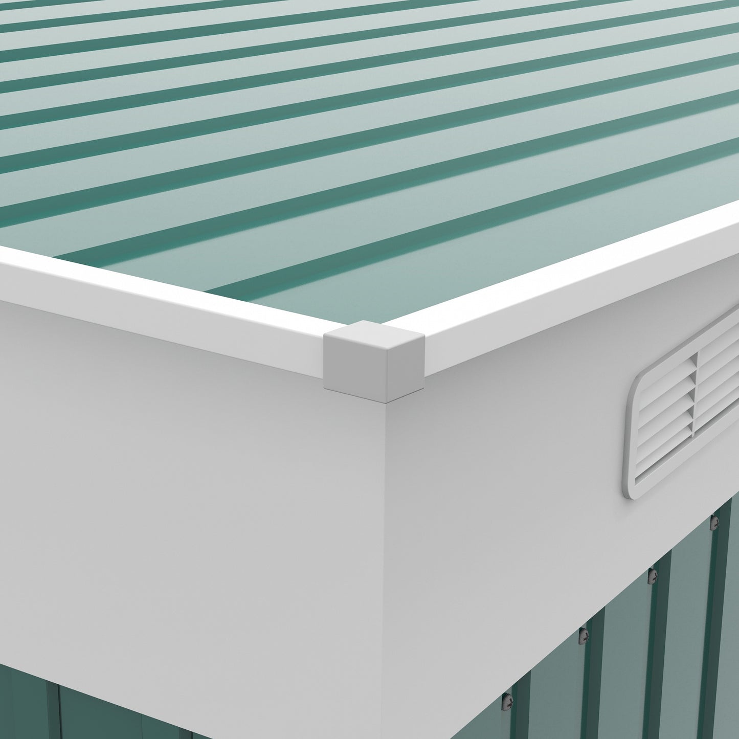 Outsunny Garden Metal Storage Shed Outdoor Metal Tool House with Double Sliding Doors and 2 Air Vents 11.3x9.2ft Green