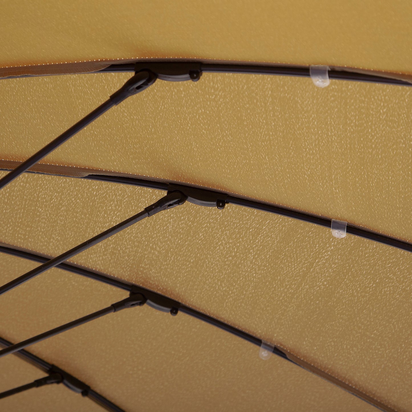 Outsunny 3(m) Cantilever Sun Umbrella Outdoor Market Table Parasol w/ 18 Sturdy Ribs Cross Base for Garden Lawn Pool Khaki & Vents Adjustable Angle Patio