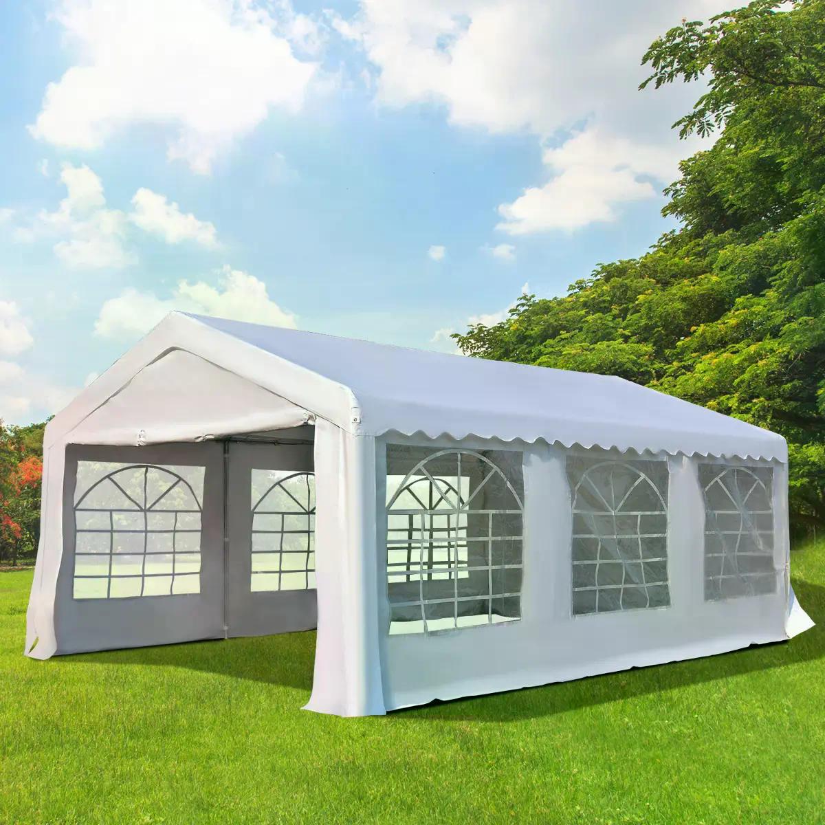 party tent uk Outsunny Gazebo Marquee Party Tent Wedding Canopy Steel Frame Water Re – mhstar.co.uk