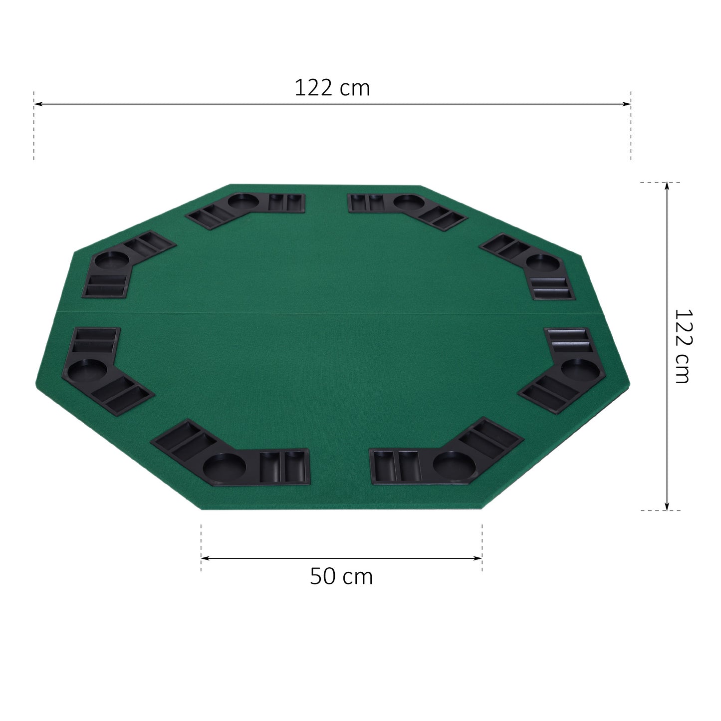 HOMCOM 1.2m/48Inch Foldable Poker Table Casino Chip Trays W/ Carrying Bag