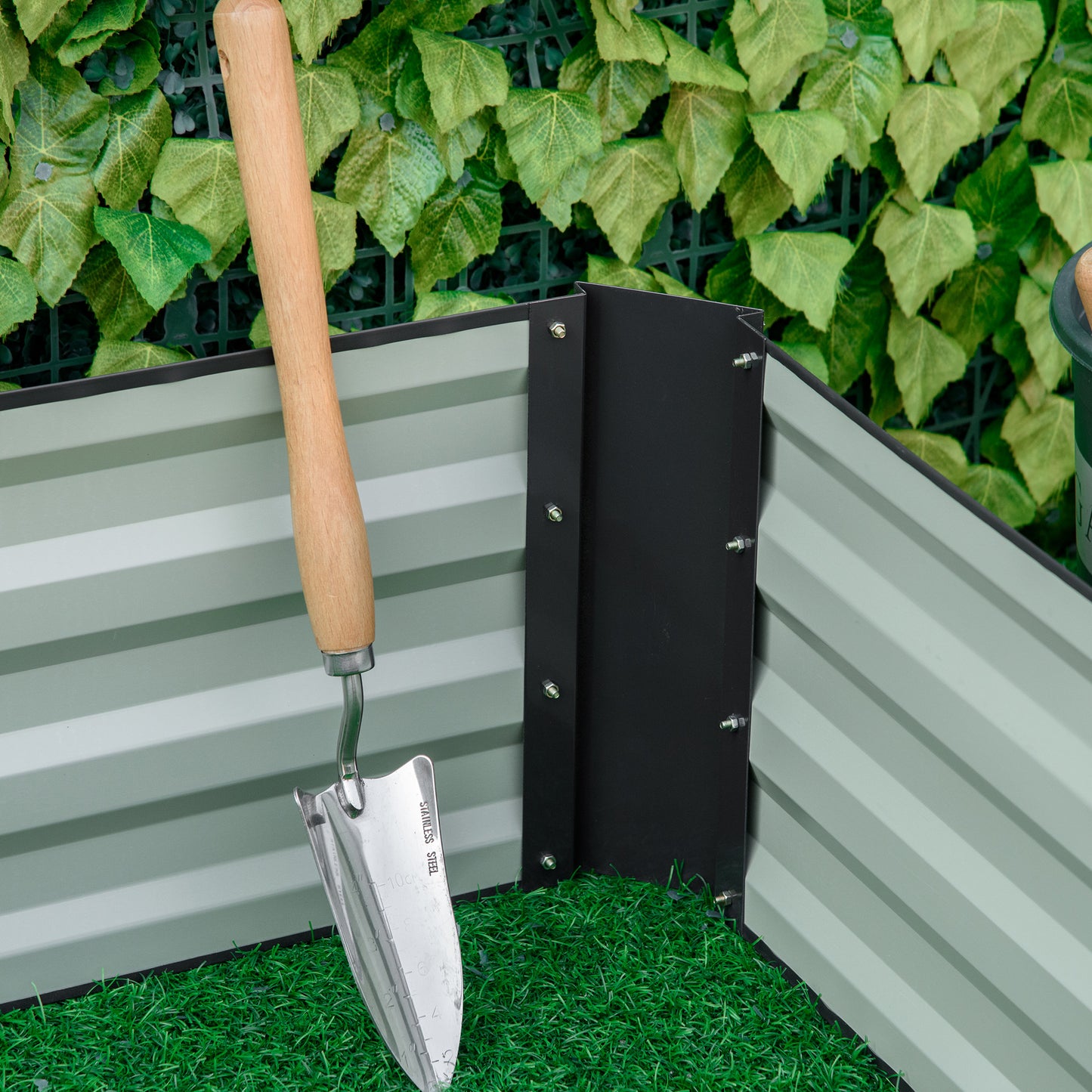 Outsunny Metal Raised Garden Bed Planter Box Outdoor Planters for Growing Flowers Herbs Grey 241x90.5x30cm