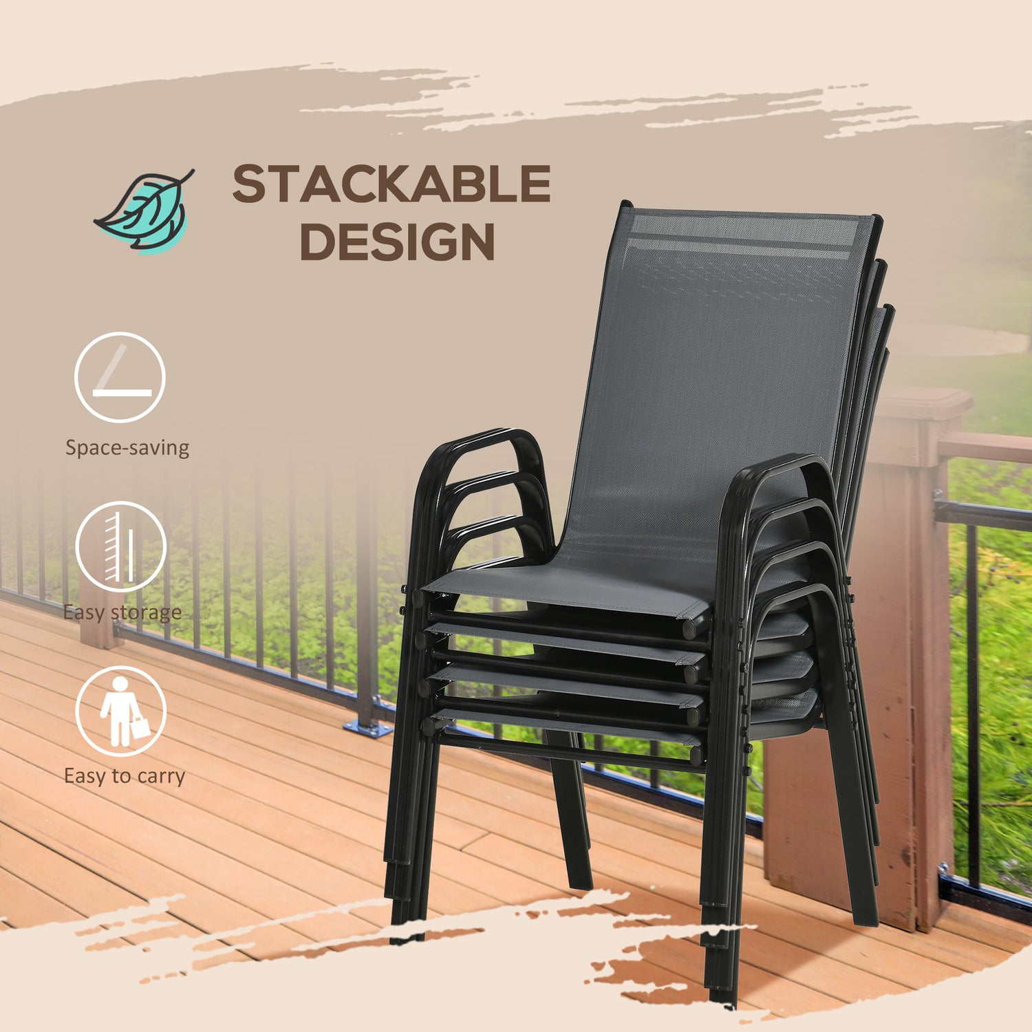 Hampton Bay Andorra Stacking Chair Homebase ELPOSUN Patio Chairs