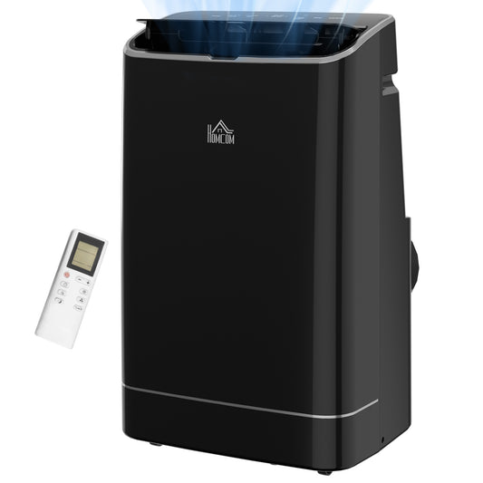 HOMCOM 14,000 BTU Mobile Air Conditioner, 35m², Smart Home WiFi, with Dehumidifier, Fan, 24H Timer, Window Kit, Black