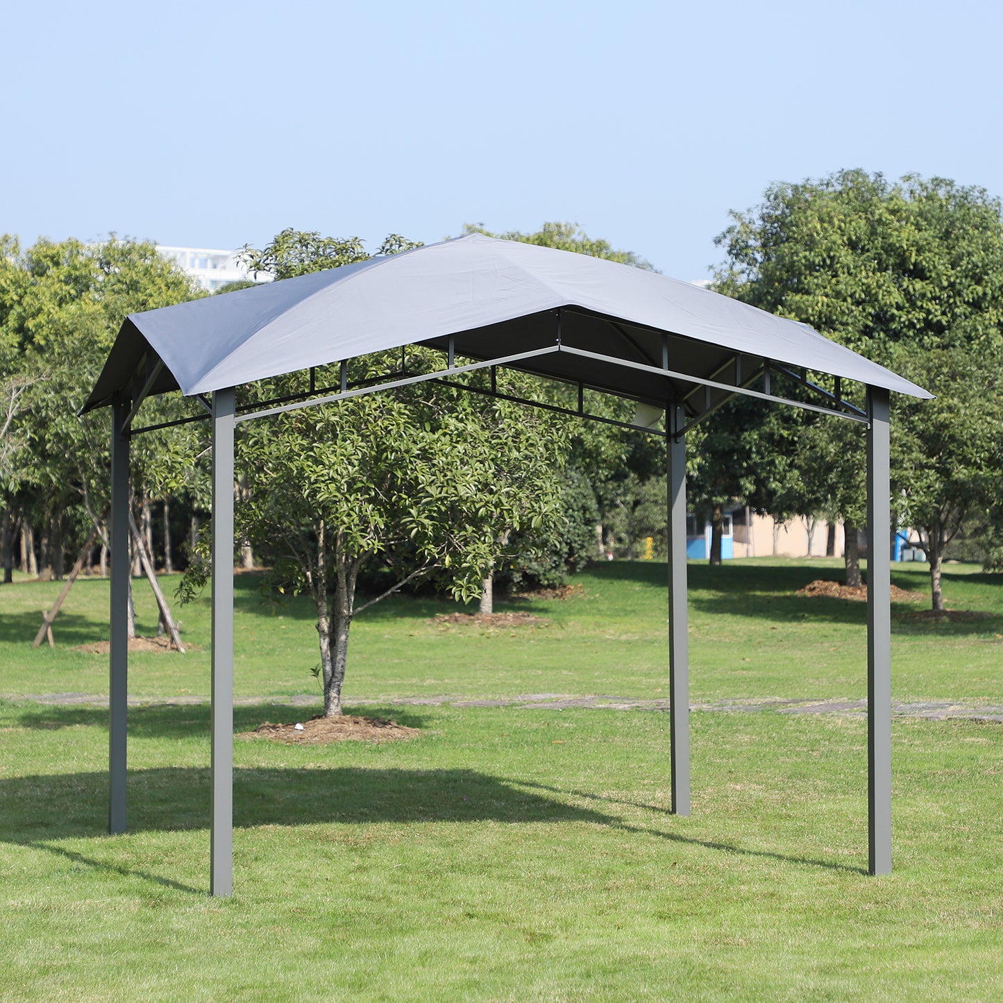 Outsunny 3x3m Patio Gazebo Tent, Steel Frame-Grey