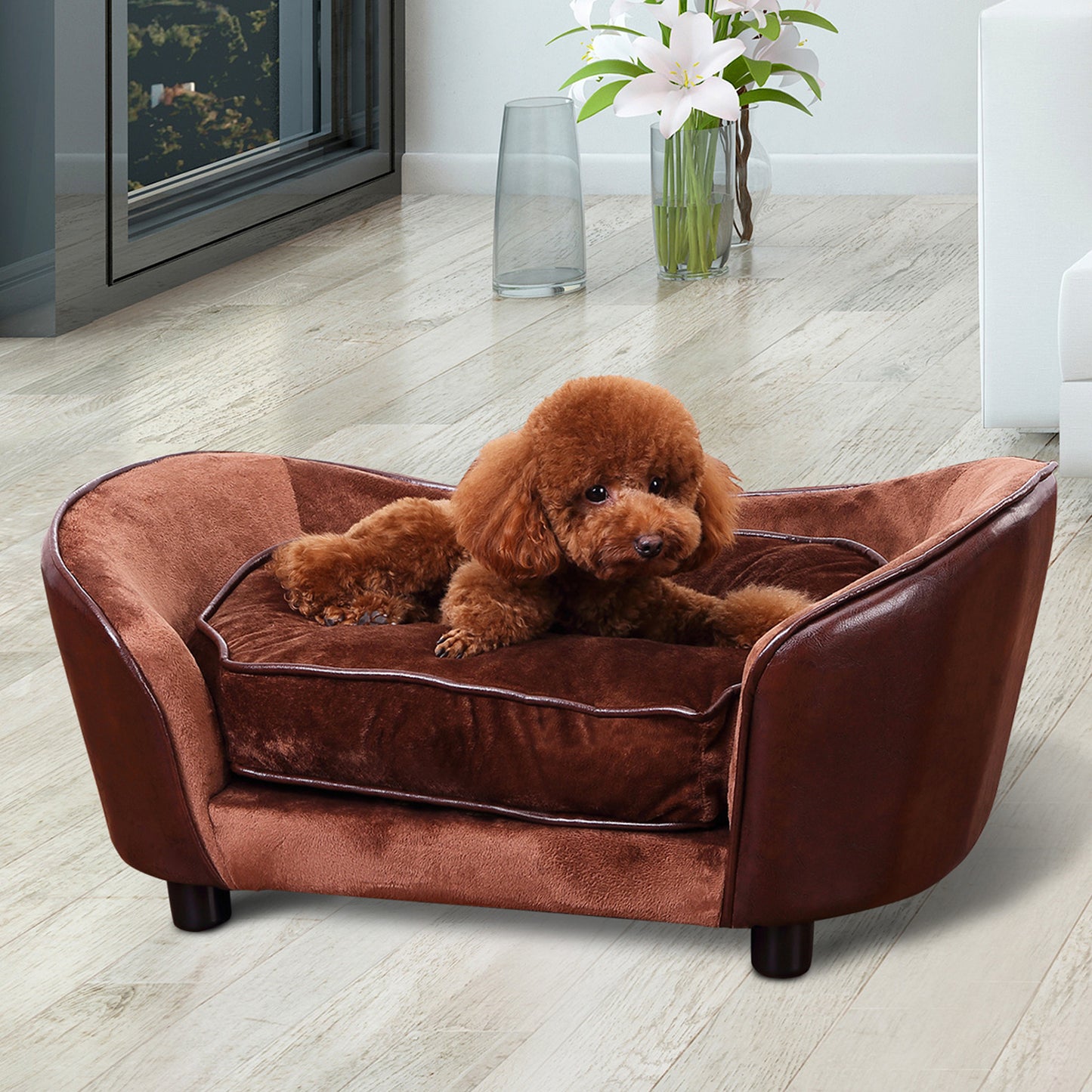 Leather 2024 dog chair