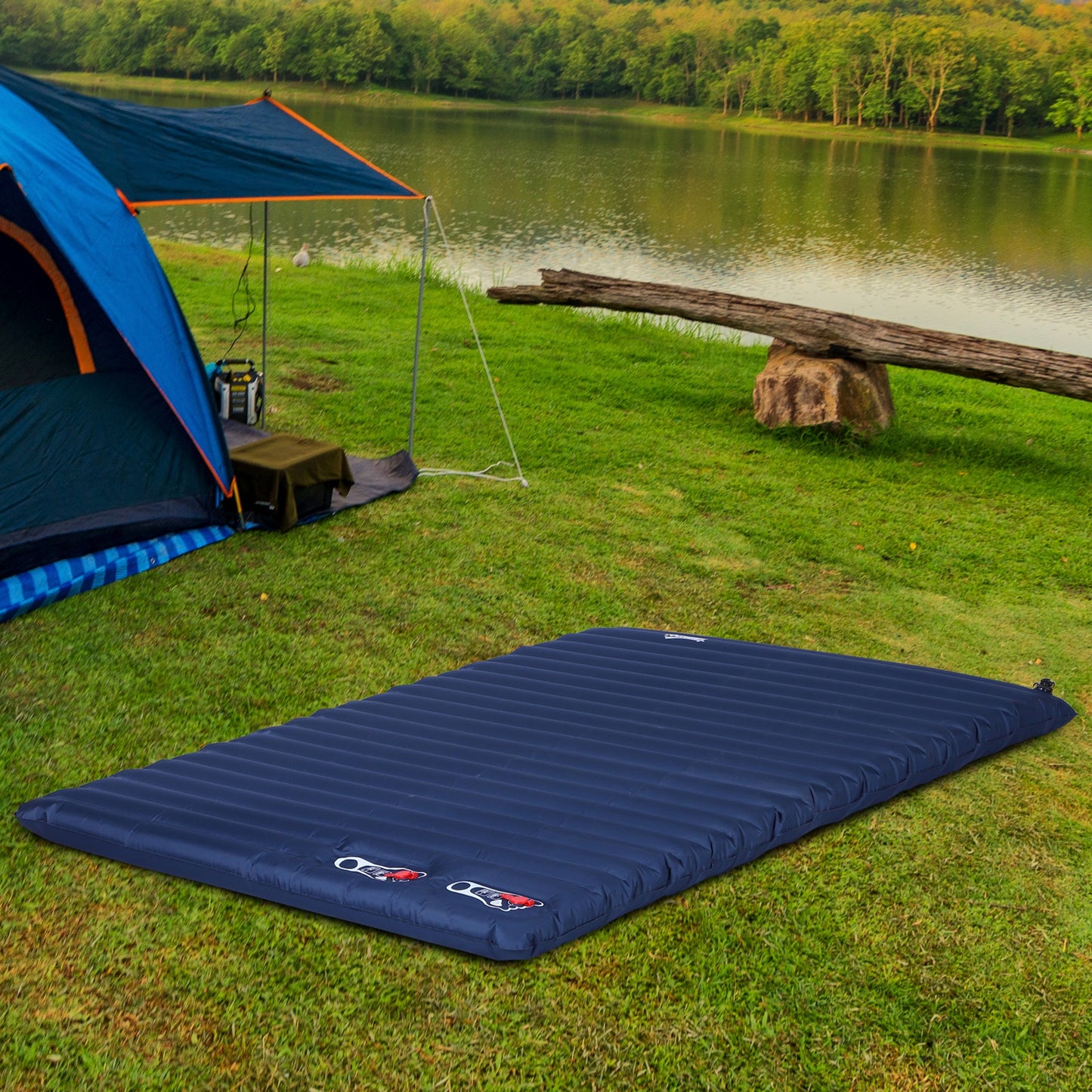 Outsunny PVC Self-Inflating 2Person Camping Sleeping Mattress Green