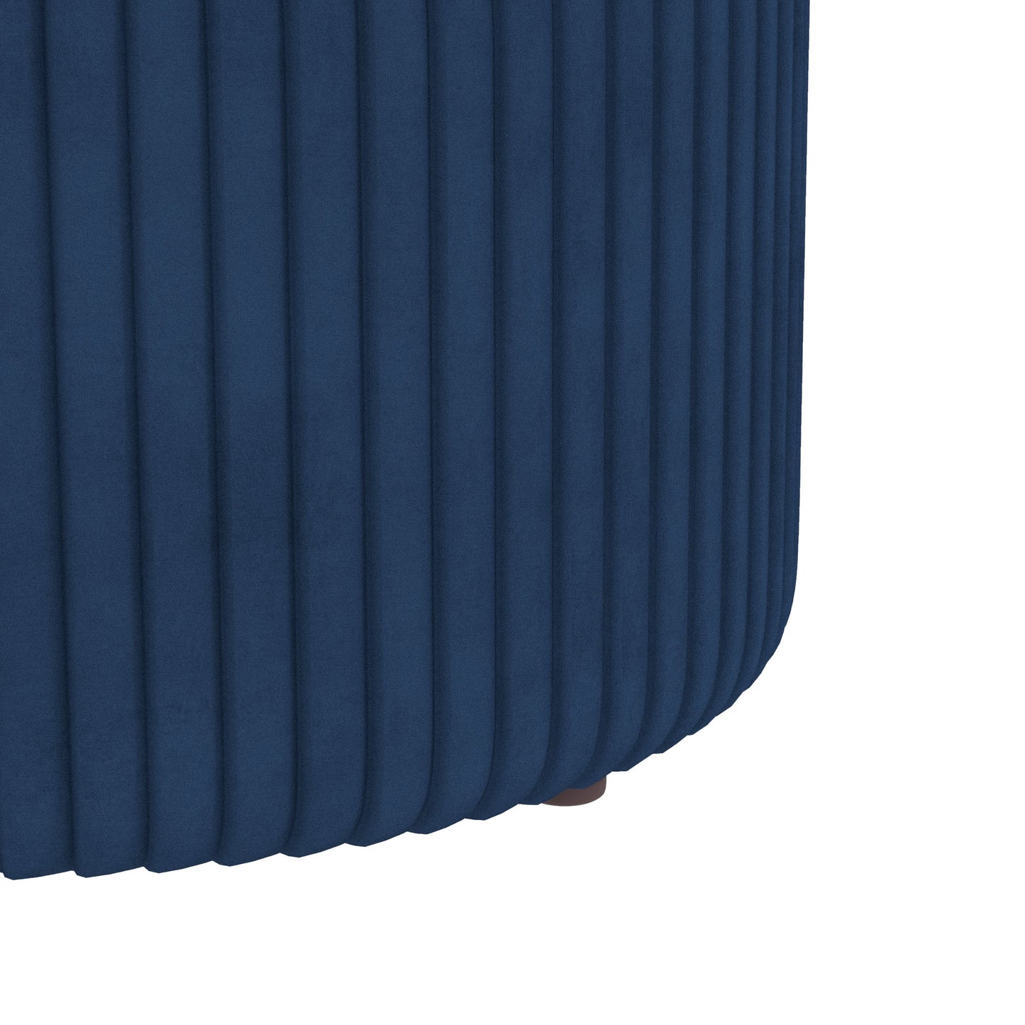 HOMCOM Round Ottoman Stool with Storage, Velvet-feel Fabric Upholstered Pouffe Foot Stool with Padded Seat and Hidden Space