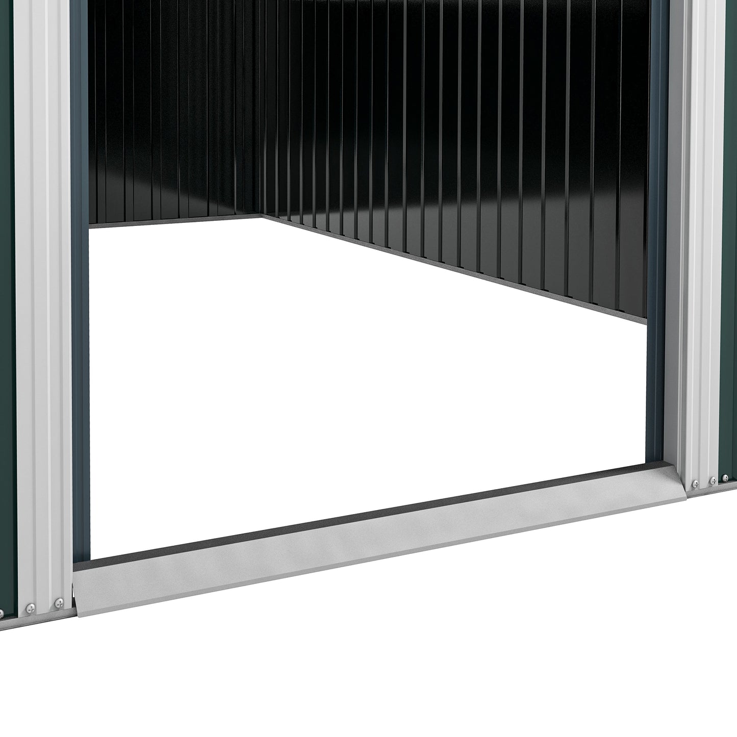 Outsunny Garden Metal Storage Shed Outdoor Metal Tool House with Double Sliding Doors and 2 Air Vents 11.3x9.2ft Green