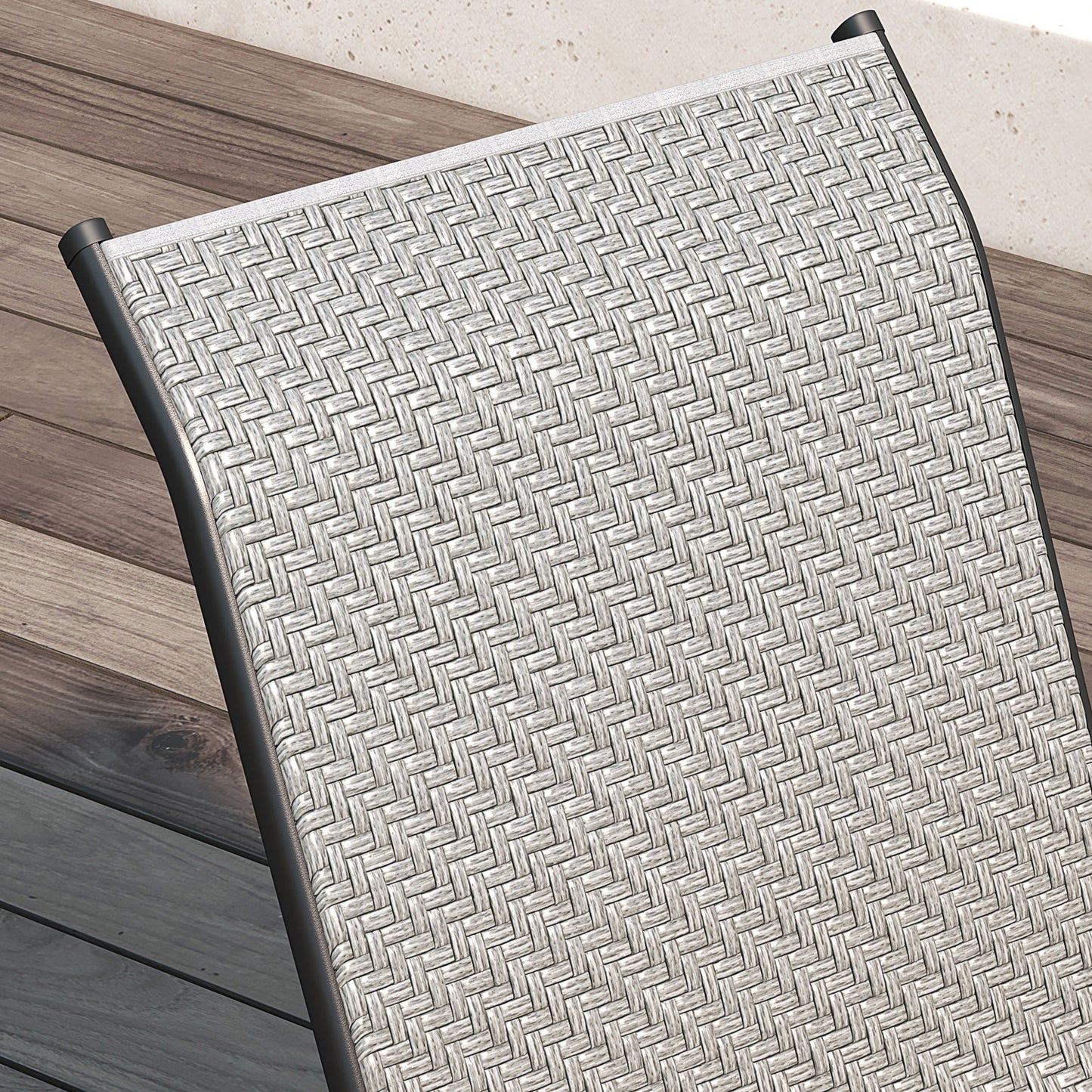 Outsunny Stackable Outdoor Rattan Chairs Set of 4 with Armrests and Backrest, Grey