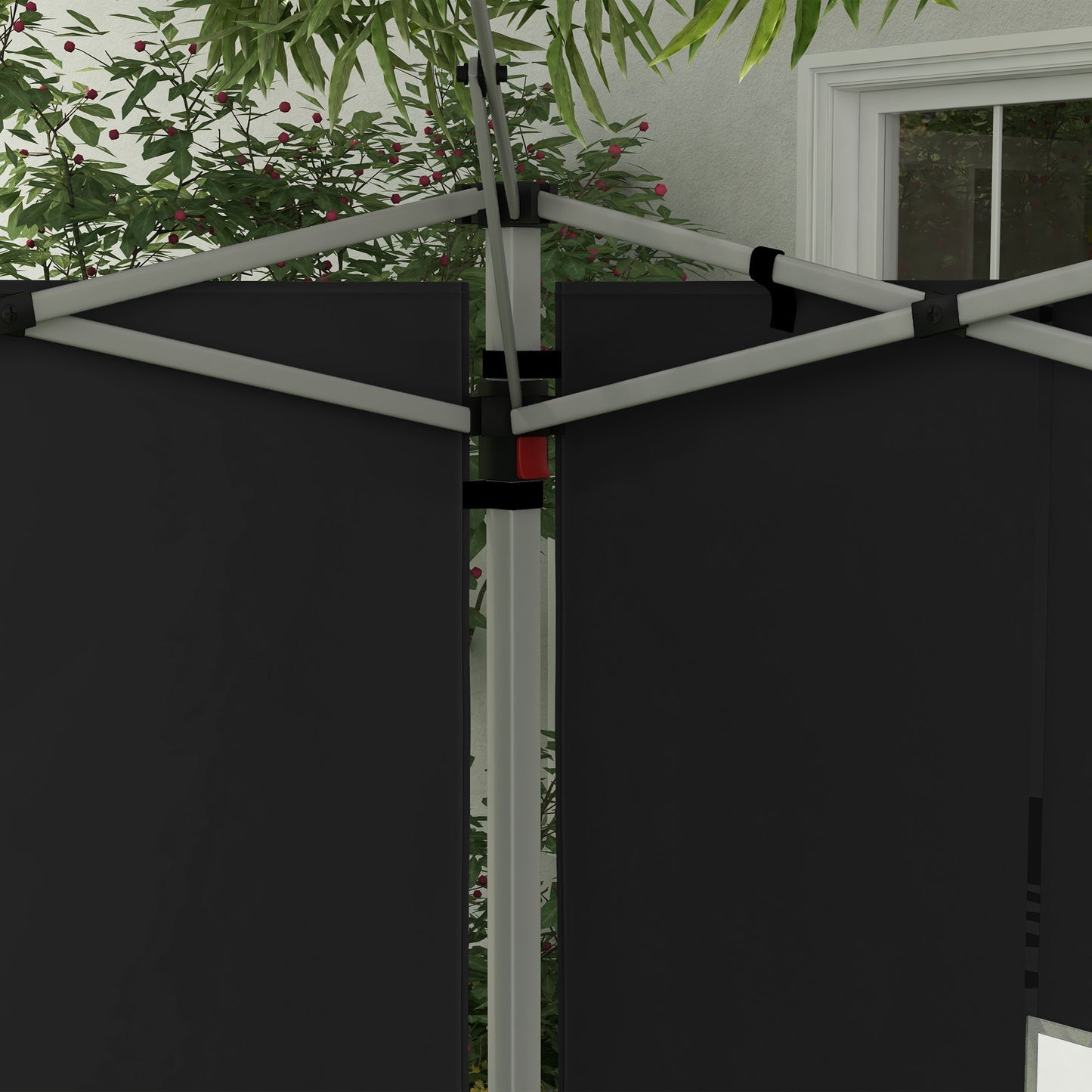 Outsunny Gazebo Side Panels Sides Replacement with Window for 3x3(m) or 3x4m Pop Up Gazebo 2 Pack Black