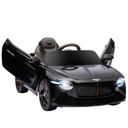 HOMCOM Bentley Bacalar Licensed 12V Kids Electric Ride on Car with Remote Control, Powered Electric Car with Portable Battery, Music, Horn, Lights, Suspension Wheels, for Ages 3-5 Years - Black