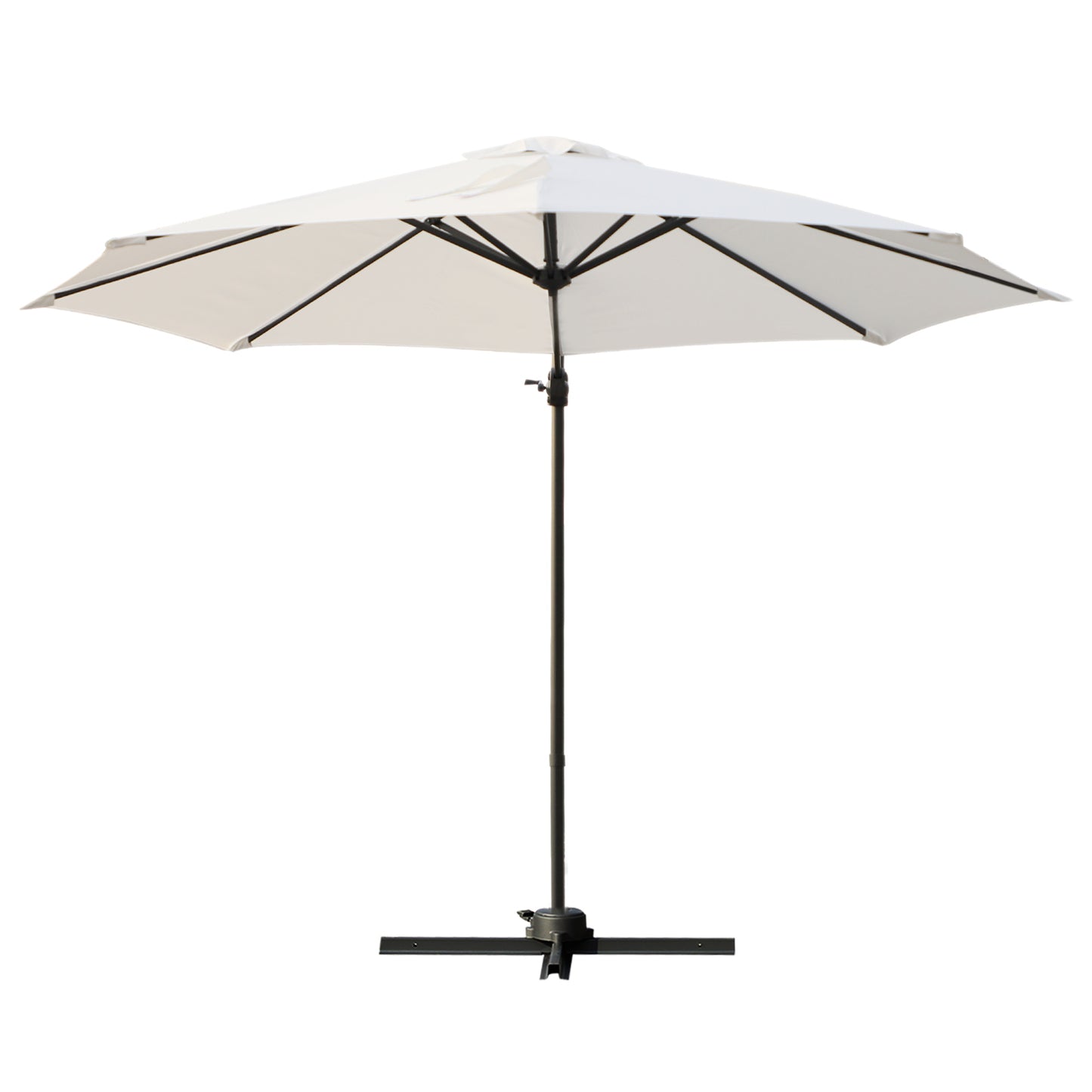 Outsunny Patio Roma Parasol Cantilever Hanging Sun Shade Umbrella Cream White