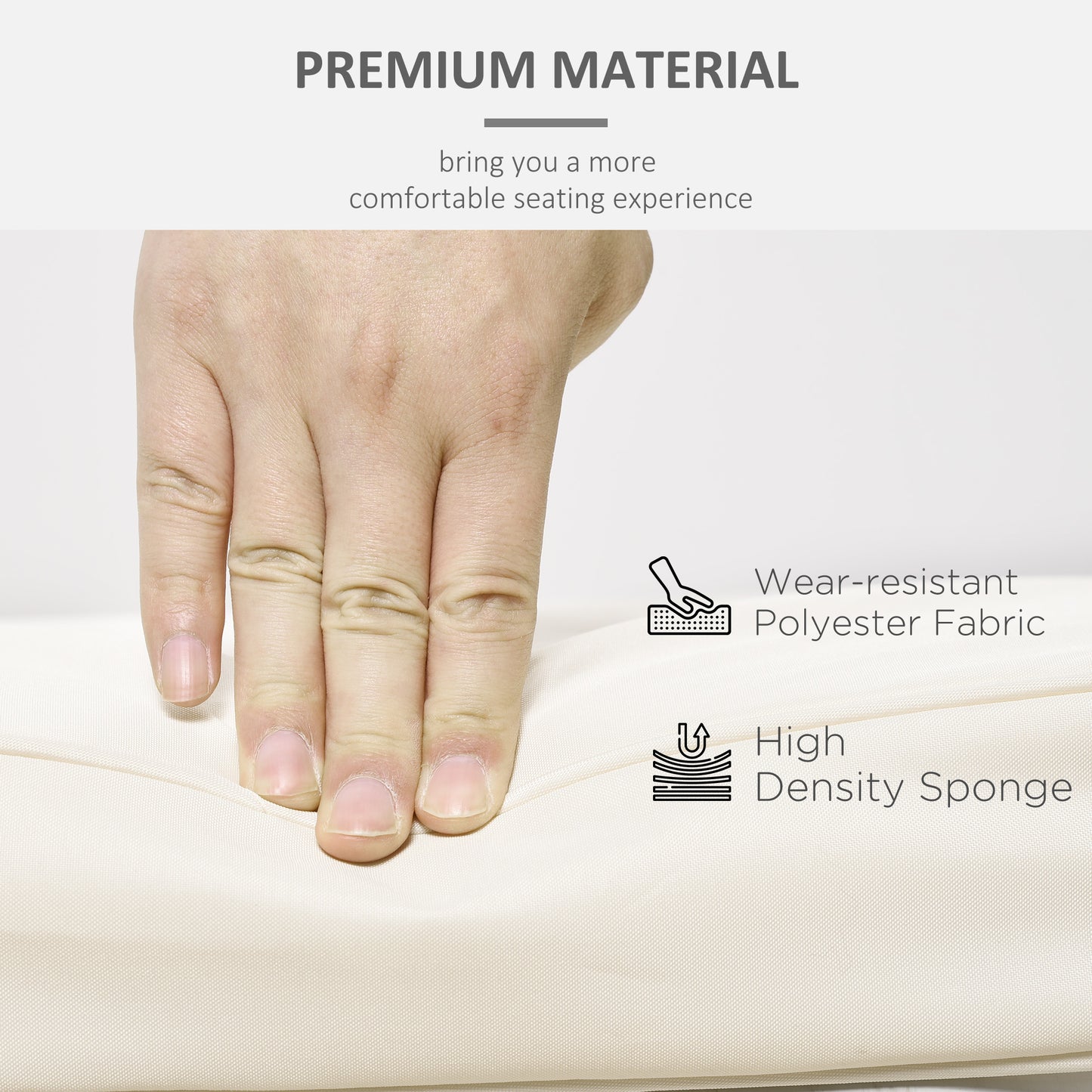 Outsunny Replacement Seat and Back Cushion Set - Cream White