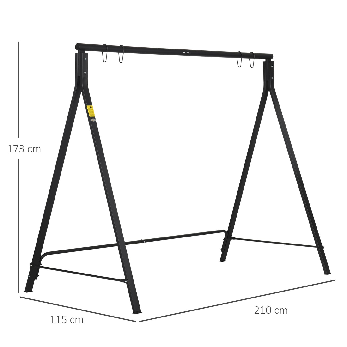 Outsunny Steel Frame Multi-Swing Seat Frame - Black
