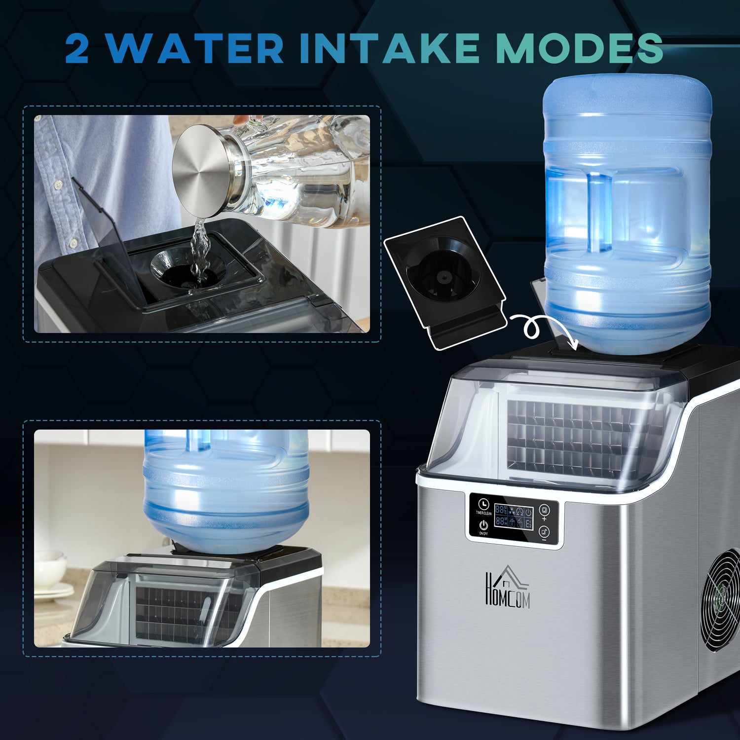 Thermostar Tsicebnhsc26aq 26-Pound Automatic Self-Cleaning Portable Countertop Ice Maker Machine, Aqua, Blue