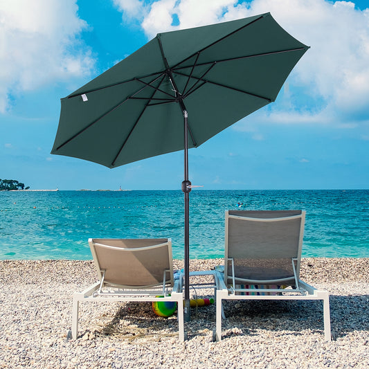 Outsunny 3m Parasol Patio Umbrella, Outdoor Sun Shade with Tilt and Crank Handle for Balcony, Bench, Garden, Green Sunshade Canopy