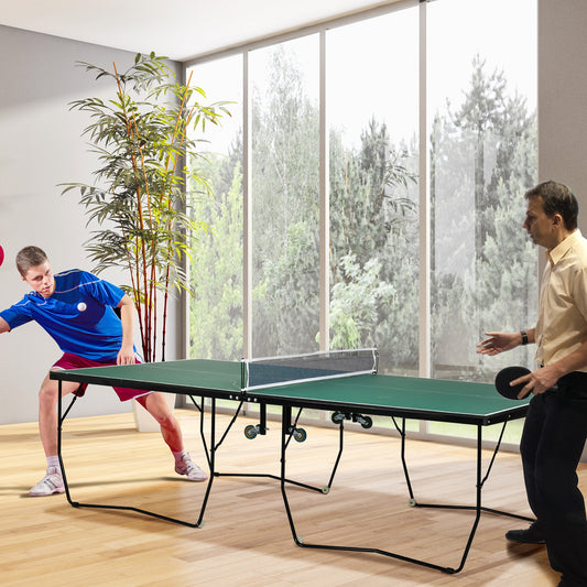 SPORTNOW 9FT Outdoor Folding Indoor Sports Table, with Wheels