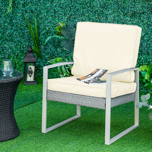 Outsunny Replacement Seat and Back Cushion Set - Cream White